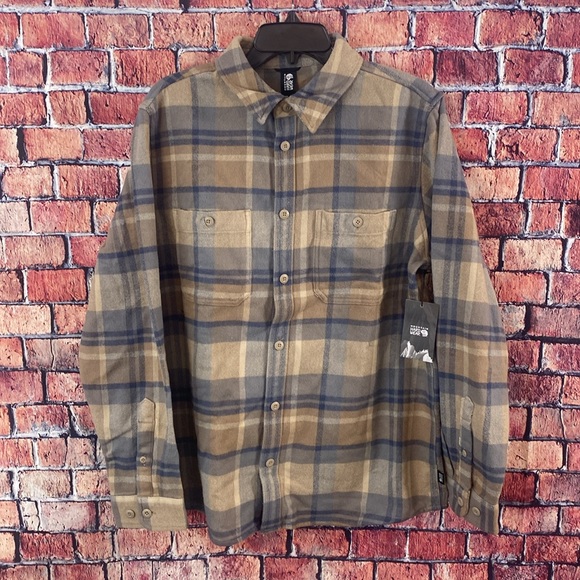 Mountain Hardwear Men’s Outpost Long Sleeve Lined Shirt – Grid Fleece Lined Flannel For Outdoor Comfort